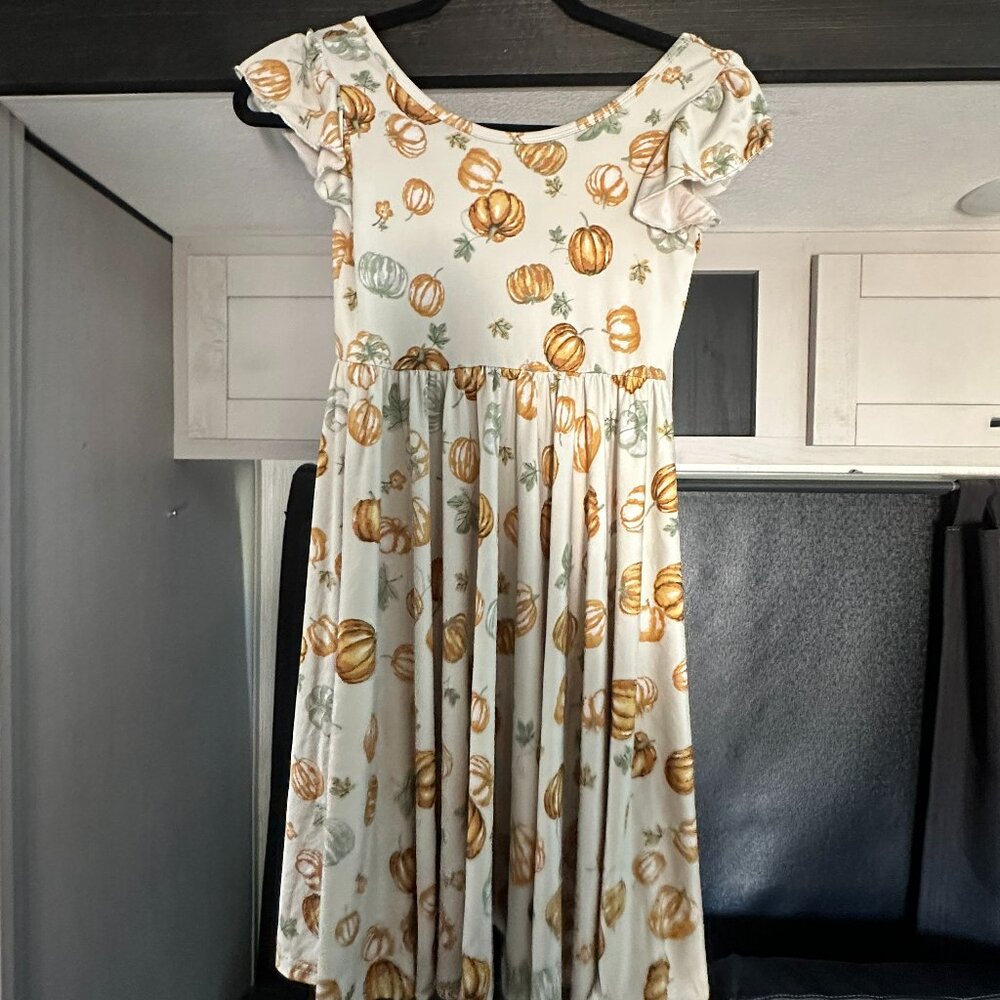 🎃 Dot Dot Smile Pumpkin Dress – Girls 8/10 – Fall / Halloween / Thanksgiving